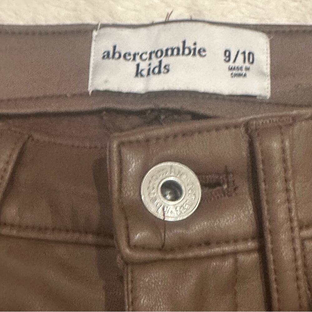 Abercrombie & Fitch Brown vegan leather pants sz 9/10 - Picture 2 of 6